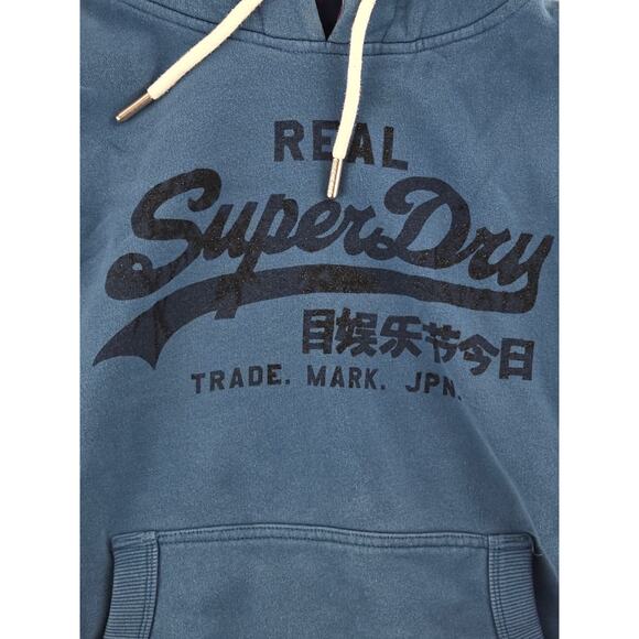 SuperDry | Blue Sparkly Pullover Hoodie | Size 6 (Small) - Picture 3 of 4